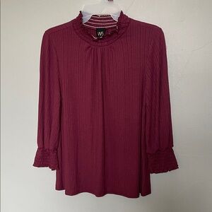 NWT W5 small burgundy pleated ruched blouse whimsigoth romantic dark academia